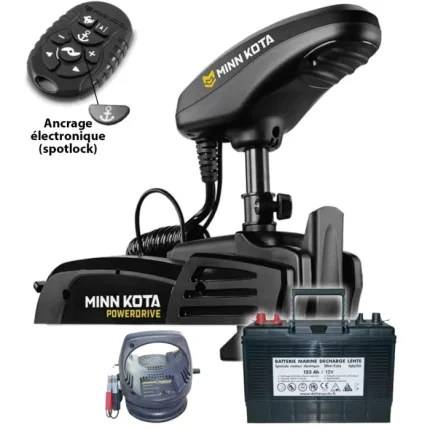 Pack moteur avant Powerdrive GPS 55 Lbs 12V arbre 137cm + micro télécommande